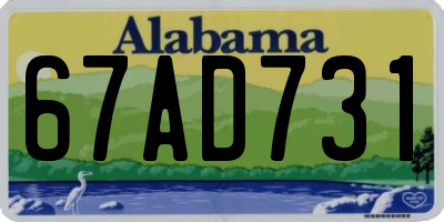 AL license plate 67AD731