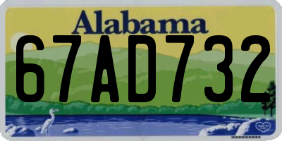 AL license plate 67AD732