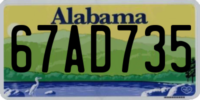 AL license plate 67AD735