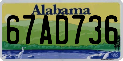 AL license plate 67AD736