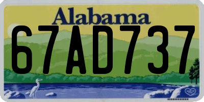 AL license plate 67AD737