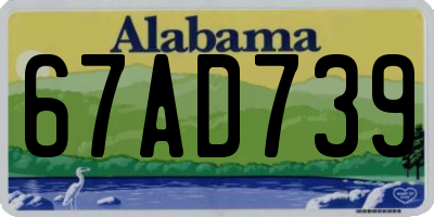 AL license plate 67AD739