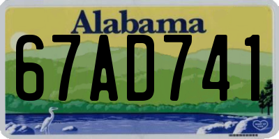 AL license plate 67AD741