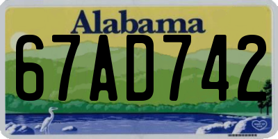 AL license plate 67AD742