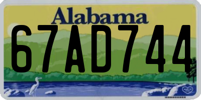 AL license plate 67AD744