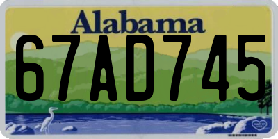 AL license plate 67AD745