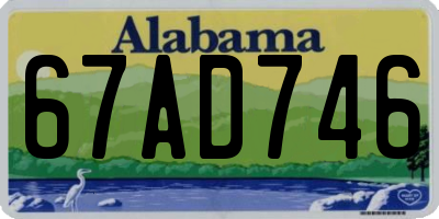 AL license plate 67AD746