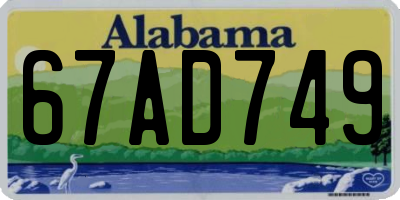 AL license plate 67AD749