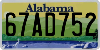 AL license plate 67AD752