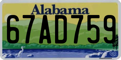 AL license plate 67AD759