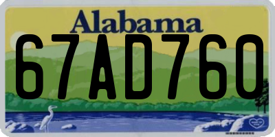 AL license plate 67AD760