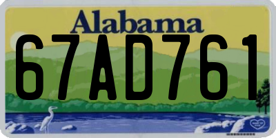 AL license plate 67AD761