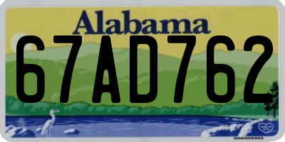 AL license plate 67AD762