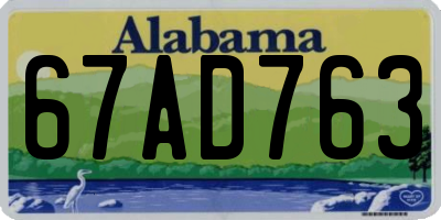 AL license plate 67AD763