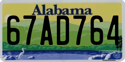 AL license plate 67AD764