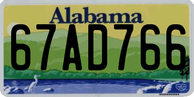 AL license plate 67AD766
