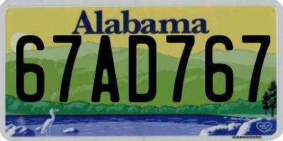 AL license plate 67AD767