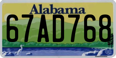 AL license plate 67AD768