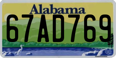 AL license plate 67AD769