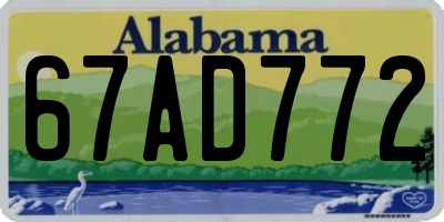 AL license plate 67AD772