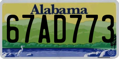 AL license plate 67AD773