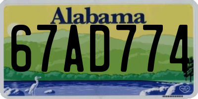 AL license plate 67AD774