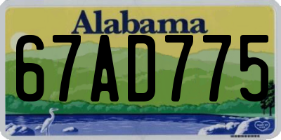 AL license plate 67AD775