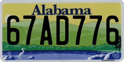 AL license plate 67AD776