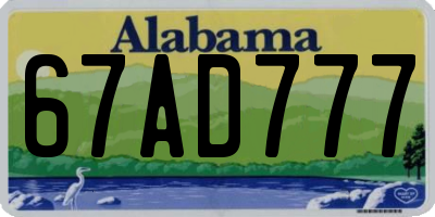 AL license plate 67AD777