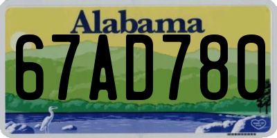 AL license plate 67AD780