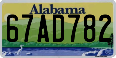 AL license plate 67AD782