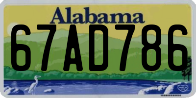 AL license plate 67AD786