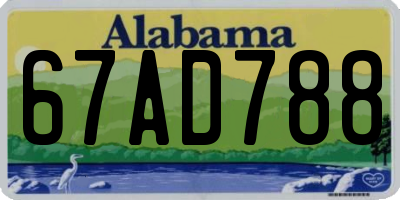 AL license plate 67AD788