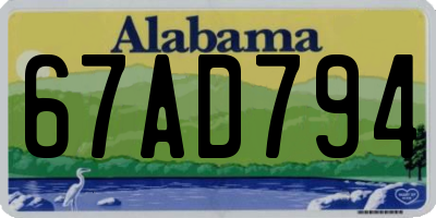 AL license plate 67AD794