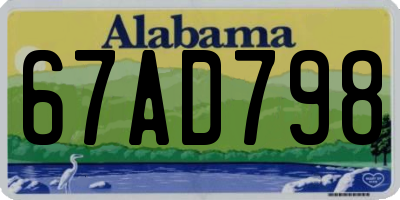 AL license plate 67AD798