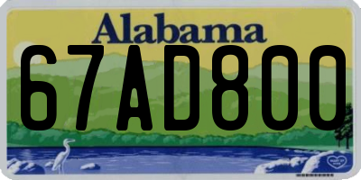 AL license plate 67AD800