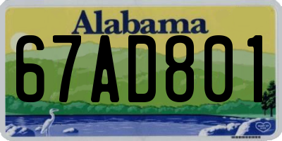 AL license plate 67AD801