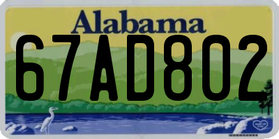 AL license plate 67AD802