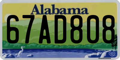 AL license plate 67AD808