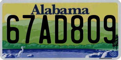 AL license plate 67AD809