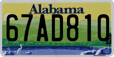 AL license plate 67AD810