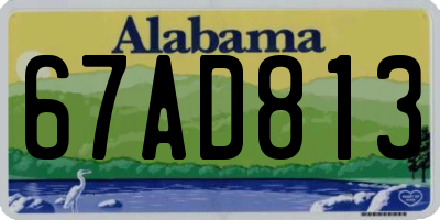 AL license plate 67AD813