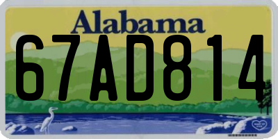 AL license plate 67AD814
