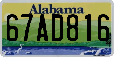 AL license plate 67AD816