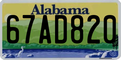 AL license plate 67AD820