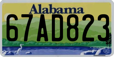 AL license plate 67AD823