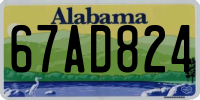 AL license plate 67AD824