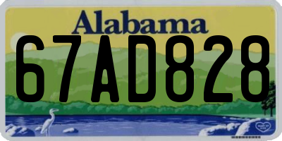 AL license plate 67AD828