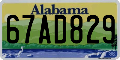 AL license plate 67AD829