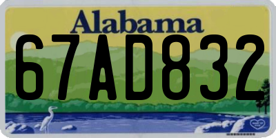 AL license plate 67AD832